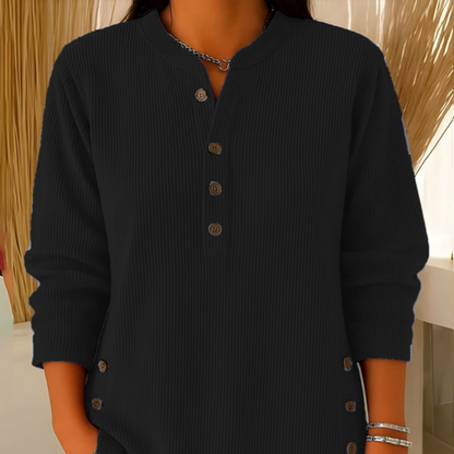 Halloween Discounts !🎉 Women‘s Corduroy Henley Top – Stylish, Soft & Versatile 🧥📦